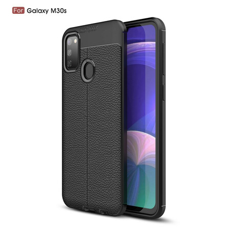 Funda de piel Samsung Galaxy M21 efecto lichi doble línea