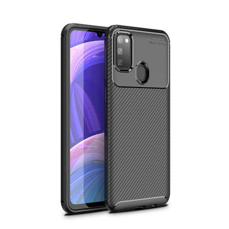 Samsung Galaxy M21 Soft Shell Textura de Fibra de Carbono