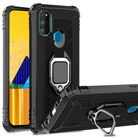 Funda de fibra de carbono y anillo Samsung Galaxy M21