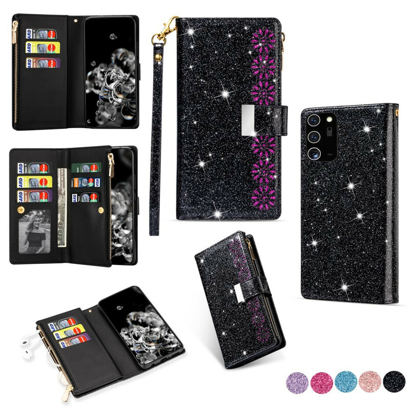 Funda Samsung Galaxy Note 20 Ultra Glitter Wallet Zip