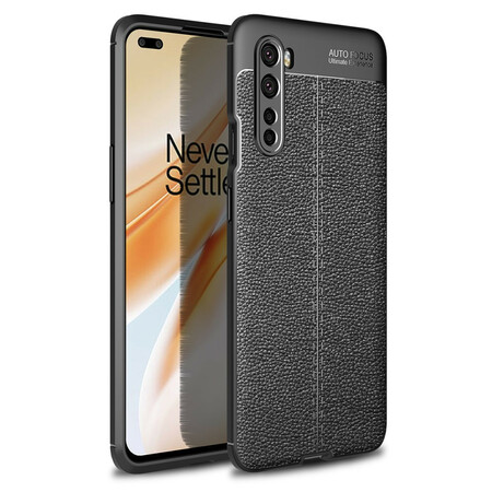 Funda efecto piel OnePlus Nord Línea doble lichi