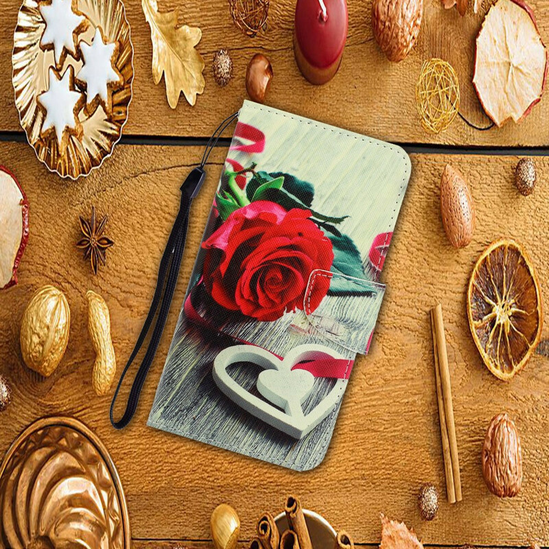Xiaomi Redmi 9 Rosa Funda con colgante romántica