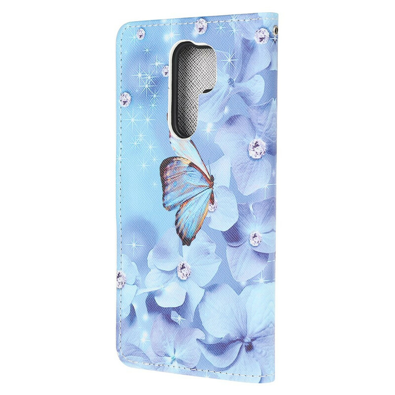 Funda con colgante de mariposa para el Xiaomi Redmi 9 Diamond
