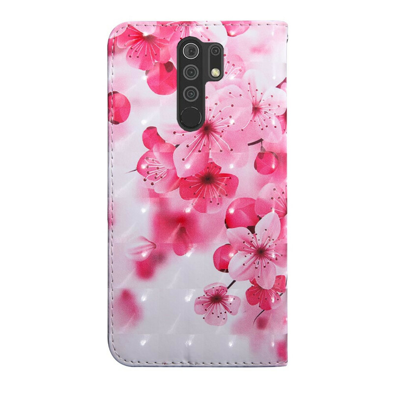 Xiaomi Redmi 9 Funda Flor Rosa