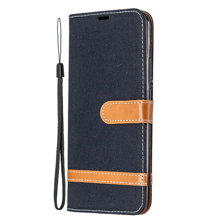 Funda de tela y colgante efecto cuero para el Xiaomi Redmi 9