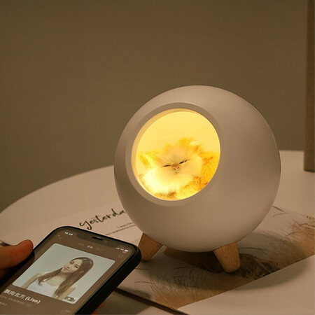 Altavoz estilo luz nocturna con imagen de gato