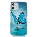 Funda Mariposa iPhone 12 Azul Fluorescente
