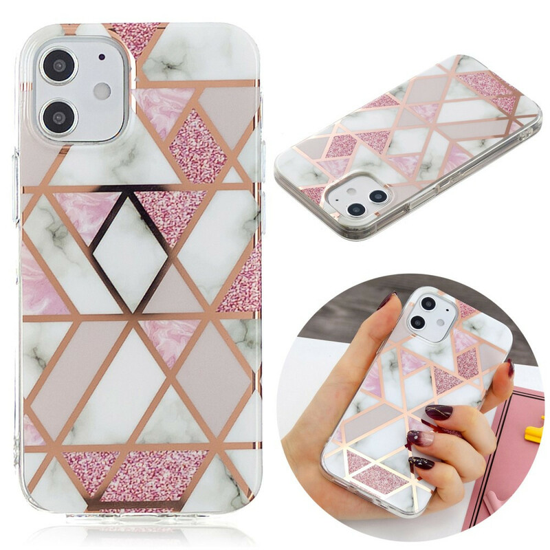 Funda iPhone 12 Marble Geometry Coloured 2