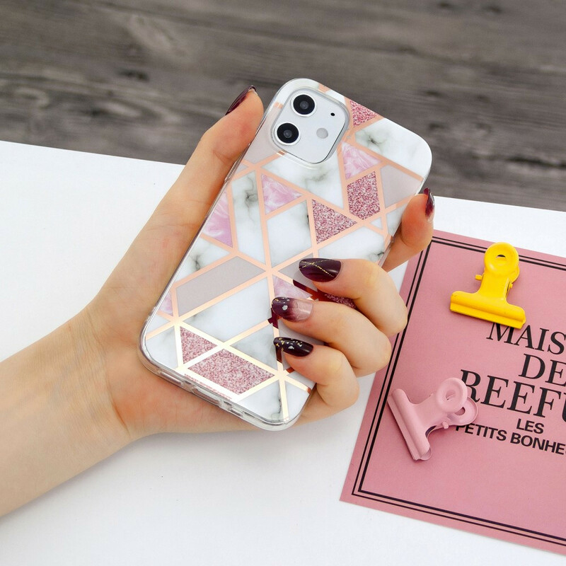 Funda iPhone 12 Marble Geometry Coloured 2