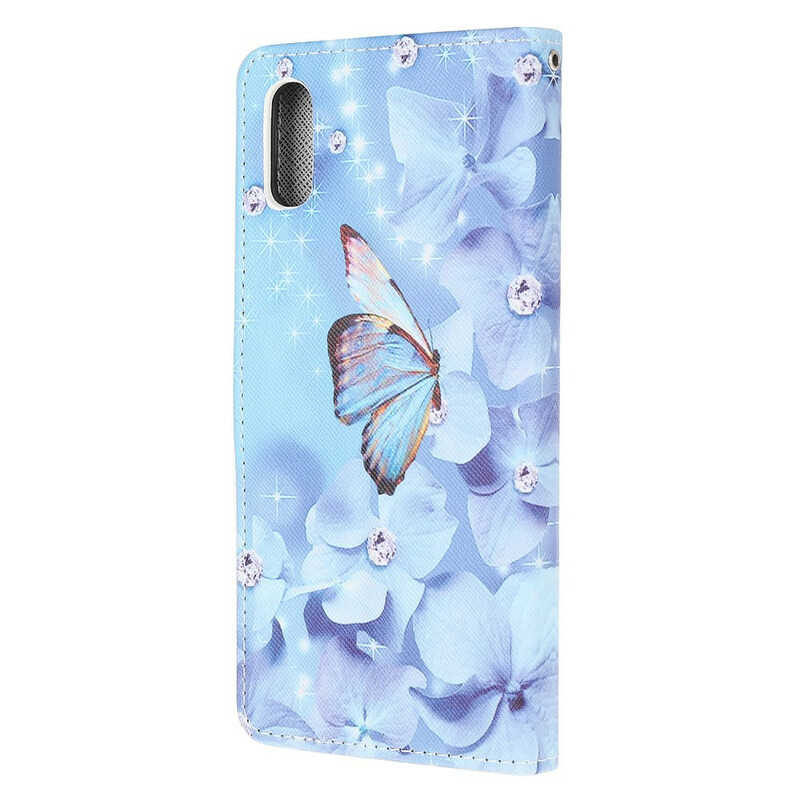 Funda con colgante de mariposa de diamante para el Xiaomi Redmi 9A