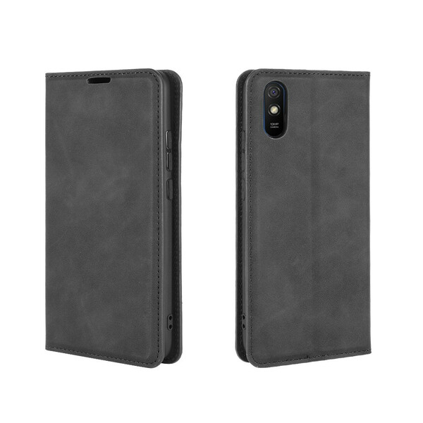 Funda abatible Xiaomi Redmi 9A Efecto cuero suave