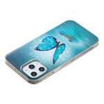 Funda iPhone 12 Pro Max Mariposa Azul Fluorescente