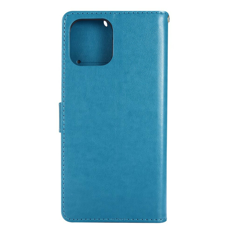 Funda iPhone 12 Pro Max Mariposas y Flores Lanyard