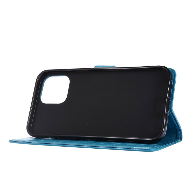 Funda iPhone 12 Pro Max Mariposas y Flores Lanyard