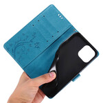 Funda iPhone 12 Pro Max Mariposas y Flores Lanyard