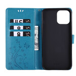 Funda iPhone 12 Pro Max Mariposas y Flores Lanyard