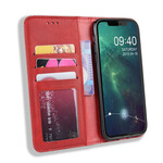 Funda Flip Cover iPhone 12 Pro Max Efecto Cuero Estilo Vintage