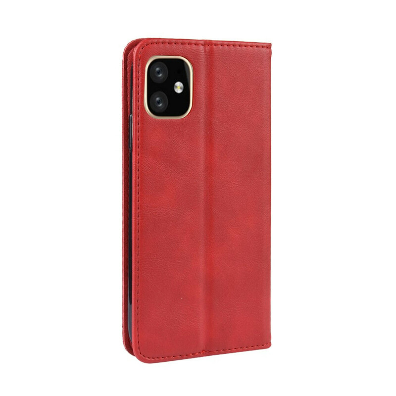 Funda Flip Cover iPhone 12 Pro Max Efecto Cuero Estilo Vintage