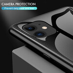 Funda iPhone 12 Pro Max Cristal Templado Fibra de Carbono Clásico