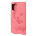 Funda para iPhone 12 Pro Max Splendid Butterflies con colgante