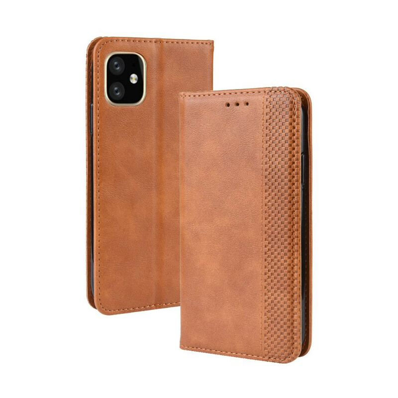 Flip Cover iPhone 12 Max / 12 Pro Efecto Cuero Estilo Vintage