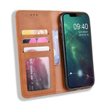 Flip Cover iPhone 12 Max / 12 Pro Efecto Cuero Estilo Vintage