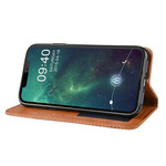 Flip Cover iPhone 12 Max / 12 Pro Efecto Cuero Estilo Vintage