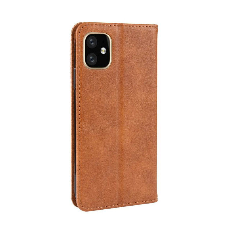 Flip Cover iPhone 12 Max / 12 Pro Efecto Cuero Estilo Vintage