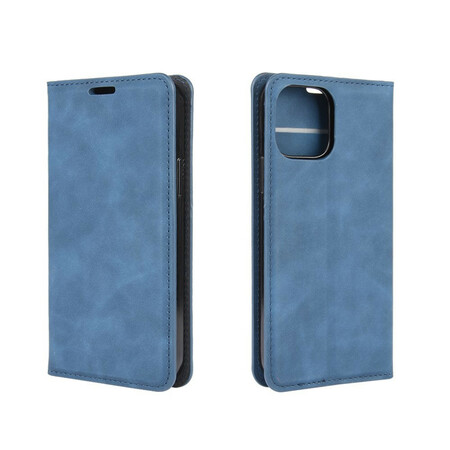 Funda Flip Cover iPhone 12 Max / 12 Pro Efecto Cuero Suave