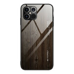 Funda para iPhone 12 Max / 12 Pro Diseño de madera de cristal templado