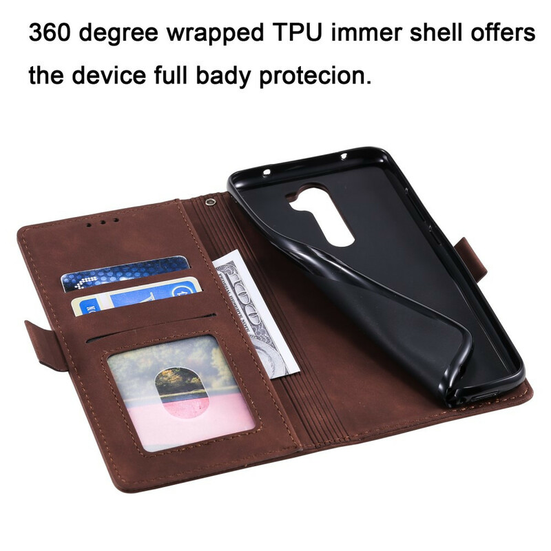 Funda de polipiel de dos tonos para el Xaiomi Redmi 9 con contornos reforzados