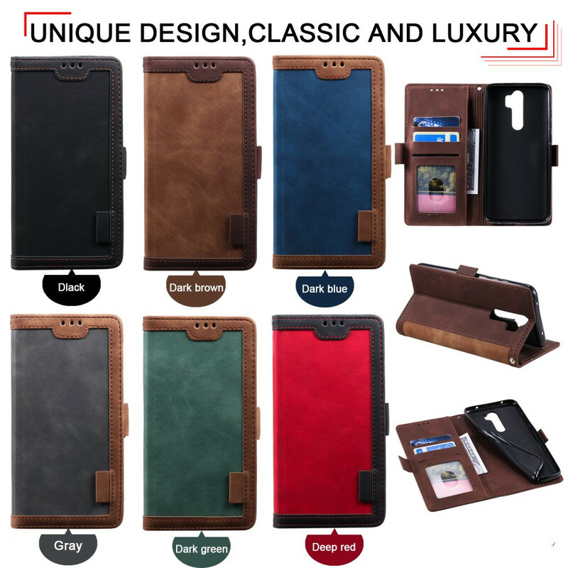 Funda de polipiel de dos tonos para el Xaiomi Redmi 9 con contornos reforzados