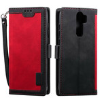 Funda de polipiel de dos tonos para el Xaiomi Redmi 9 con contornos reforzados