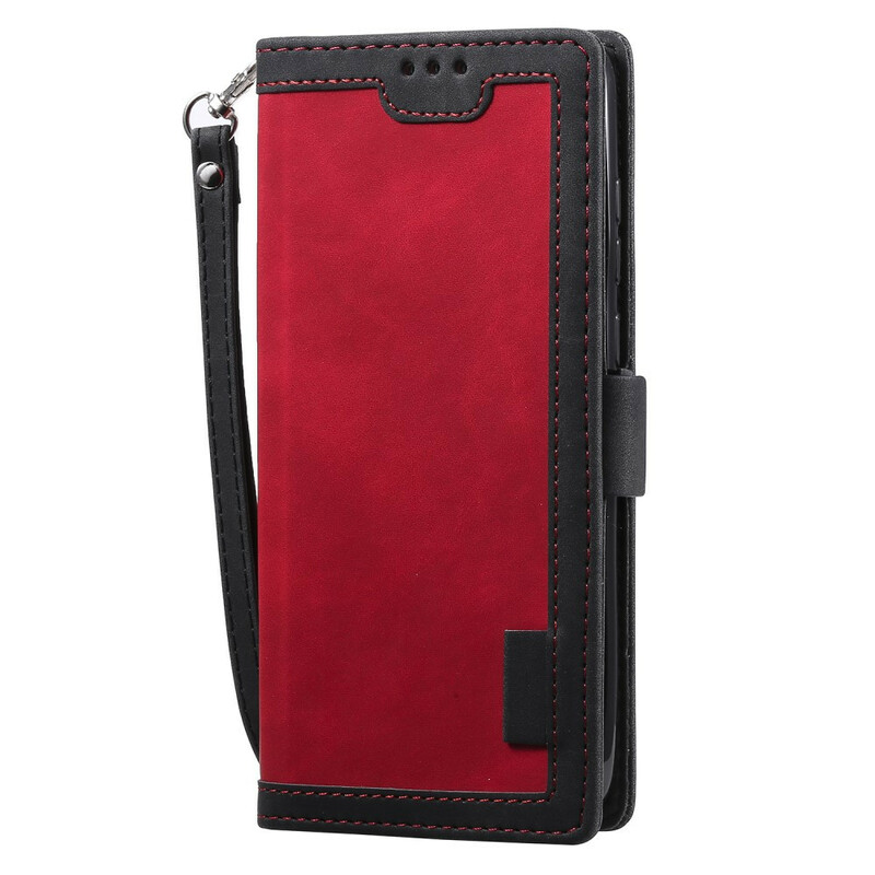 Funda de polipiel de dos tonos para el Xaiomi Redmi 9 con contornos reforzados