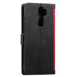 Funda de polipiel de dos tonos para el Xaiomi Redmi 9 con contornos reforzados