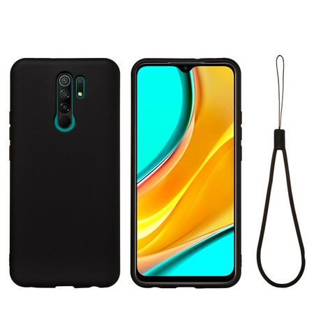 Xiaomi Redmi 9 Liquid Funda de silicona con colgante