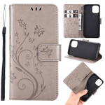 Funda iPhone 12 Mariposas y Flores Lanyard