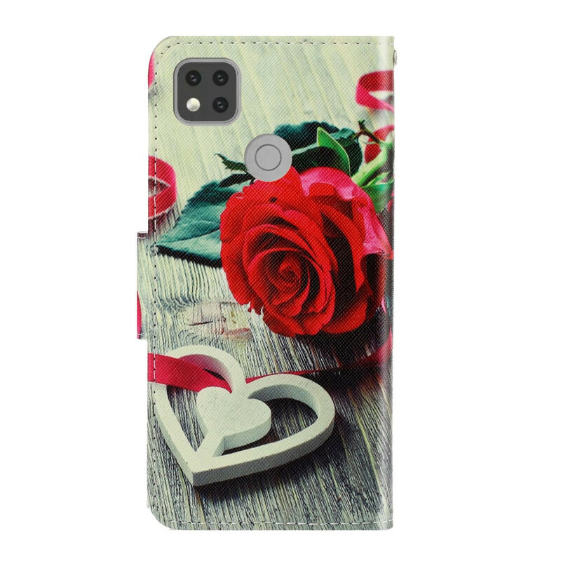 Xiaomi Redmi 9C Rosa Funda con colgante romántica