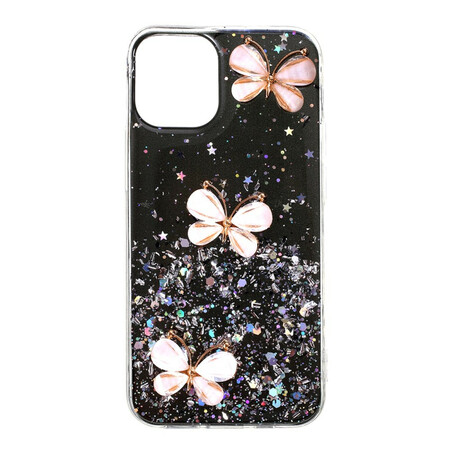 Funda iPhone 12 Pro Max Glitter 3D Butterflies