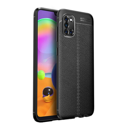 Funda de piel Samsung Galaxy A31 efecto lichi doble línea