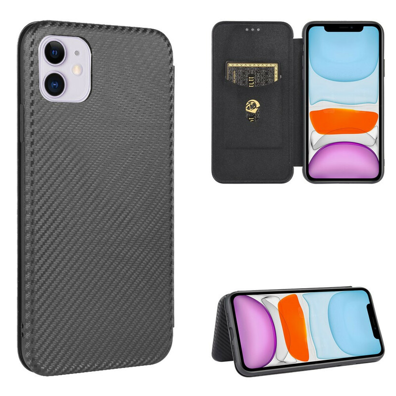 Flip Cover iPhone 12 Max / 12 Pro Fibra de Carbono