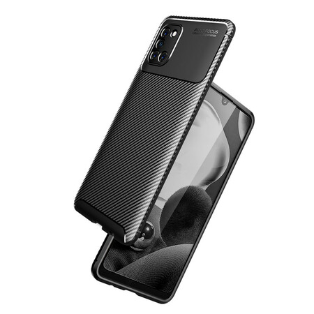 Samsung Galaxy A31 Funda blanda con textura de fibra de carbono
