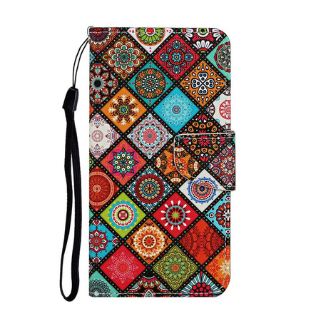 Funda para iPhone 12 Max / 12 Pro Patchwork Mandalas con colgante