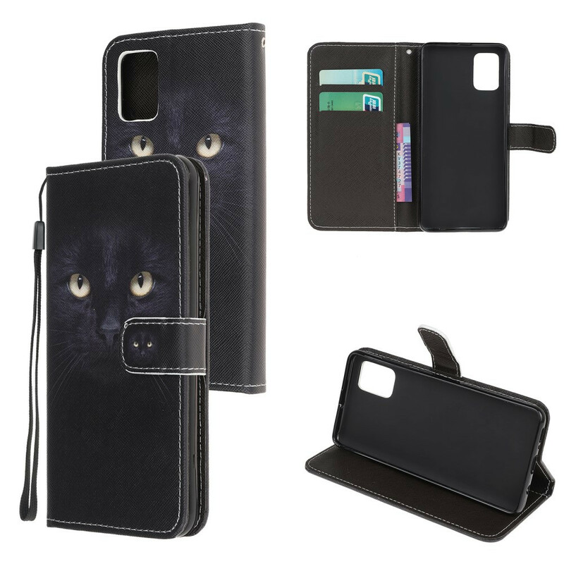 Samsung Galaxy A31 Funda negra con colgante de ojo de gato