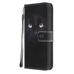 Samsung Galaxy A31 Funda negra con colgante de ojo de gato