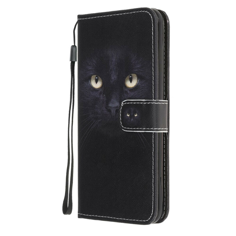 Samsung Galaxy A31 Funda negra con colgante de ojo de gato