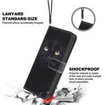 Samsung Galaxy A31 Funda negra con colgante de ojo de gato
