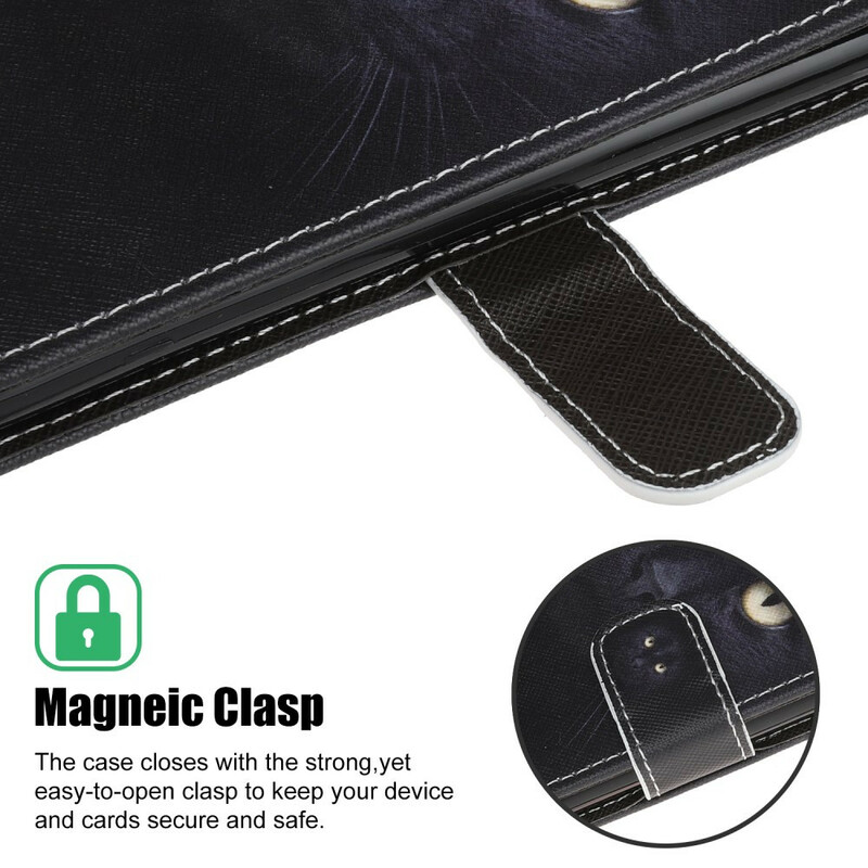 Samsung Galaxy A31 Funda negra con colgante de ojo de gato