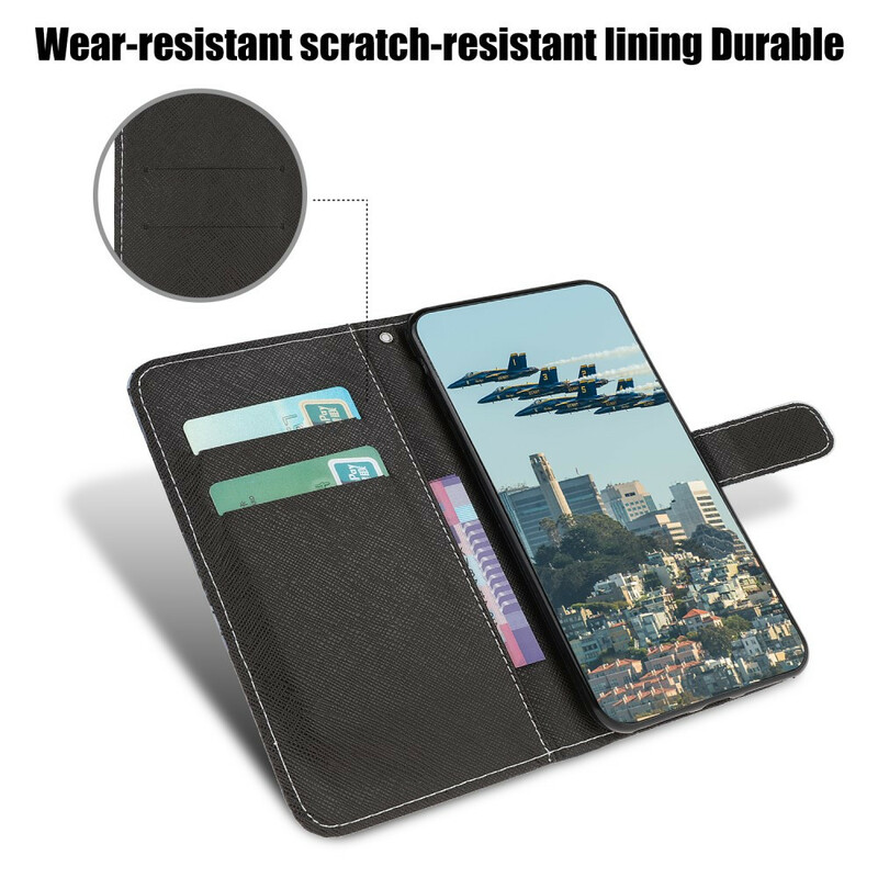 Samsung Galaxy A31 Funda negra con colgante de ojo de gato