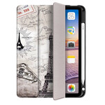 Smart Funda iPad Air 10.9" (2020) Retro Eiffel Tower con soporte para stylus